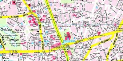 Karta över centrala bukarest