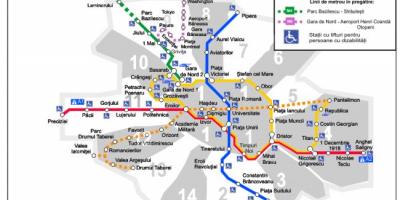 Bukarest tunnelbana karta