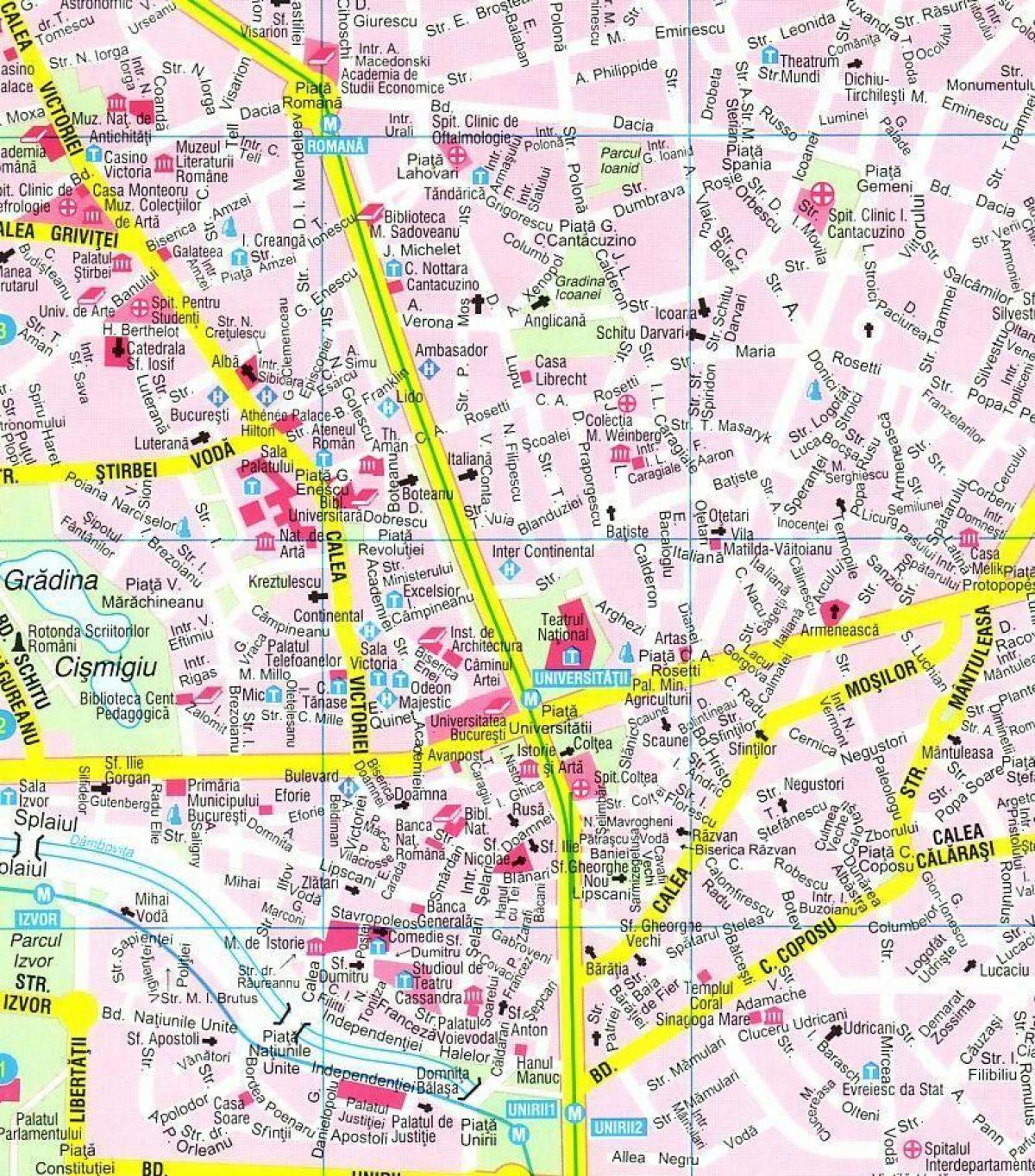 karta över centrala bukarest