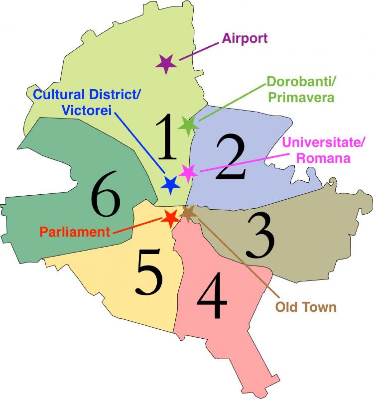 Karta över bukarest sektorer 
