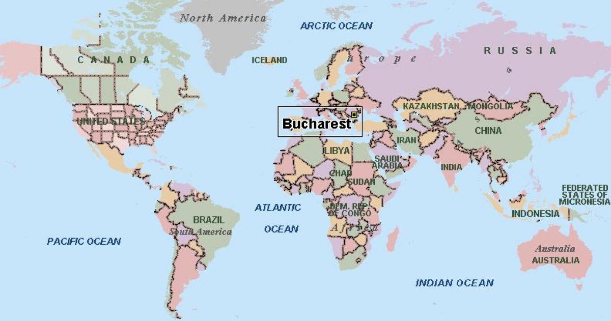Karta över bukarest världen 